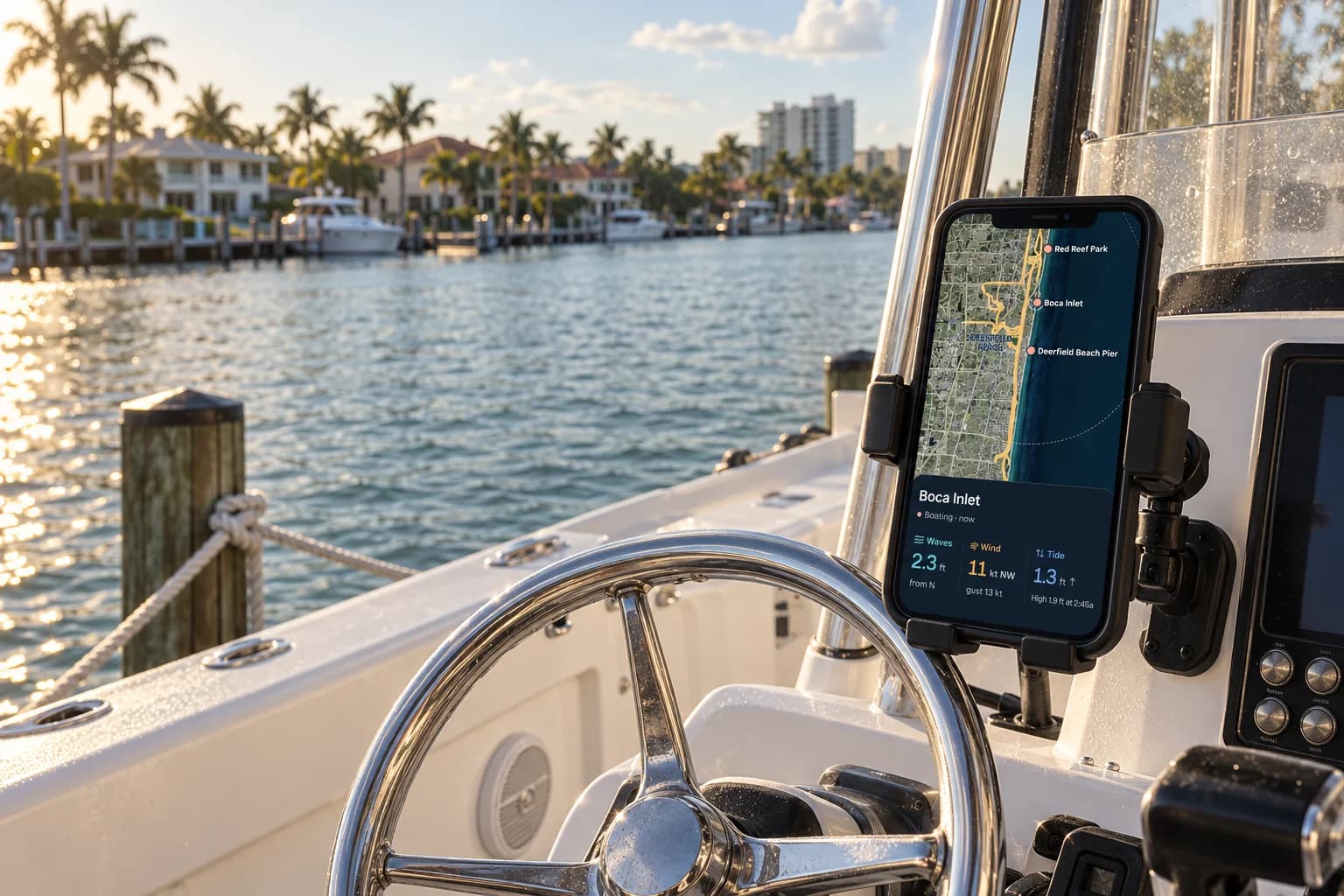 A coastal helm setting illustrating a day on Florida’s water