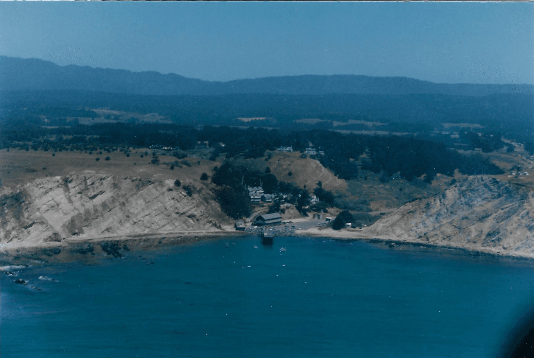 Aerial view of Arena Cove; a wider destination view.
